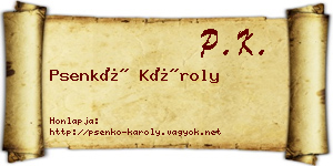 Psenkó Károly névjegykártya